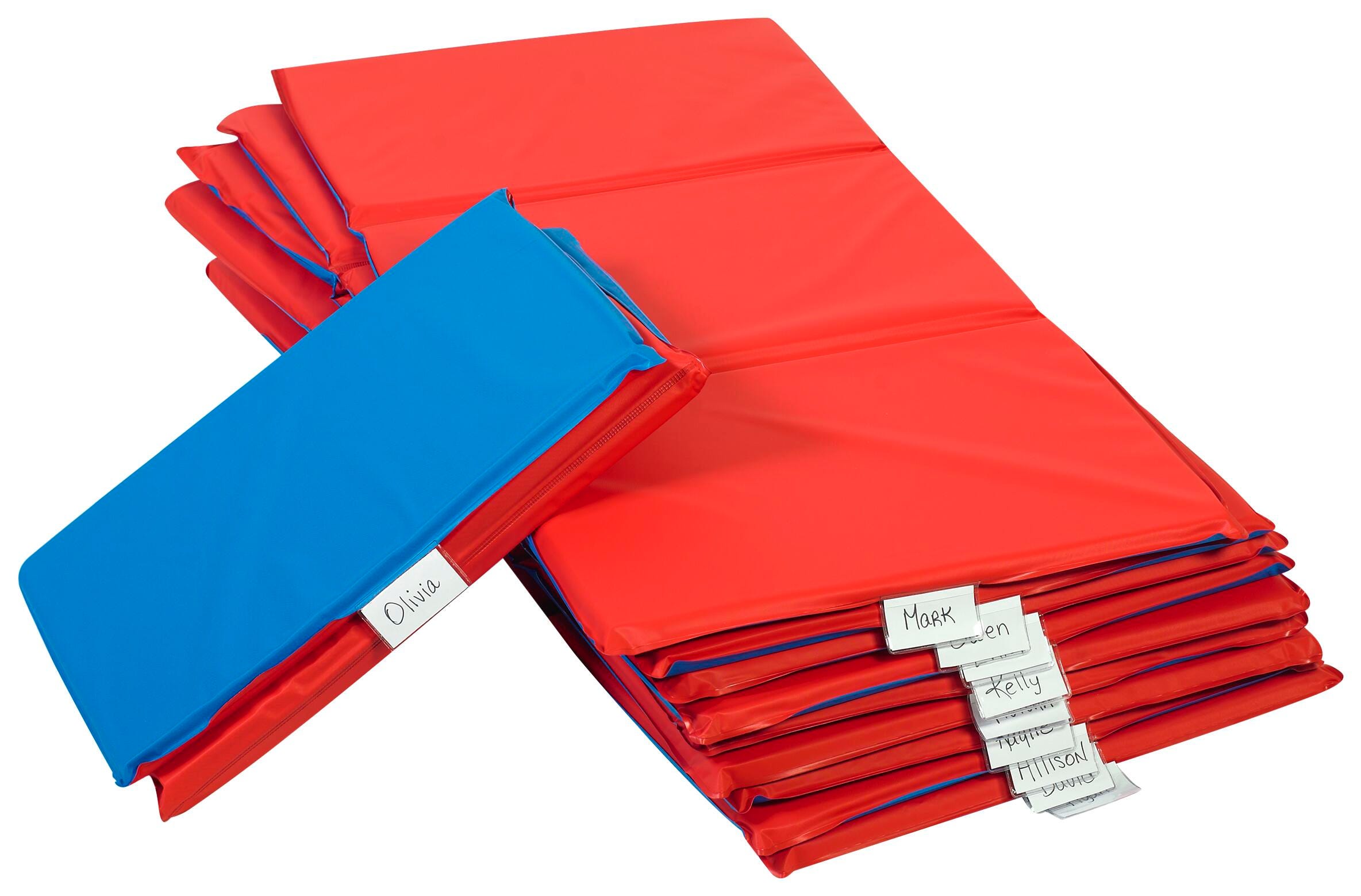 Angeles 3-Fold Nap Mat 1 Inch, 48 x 24 x 1 Inches, Blue/Teal, Pack of 10, Item Number 1302225